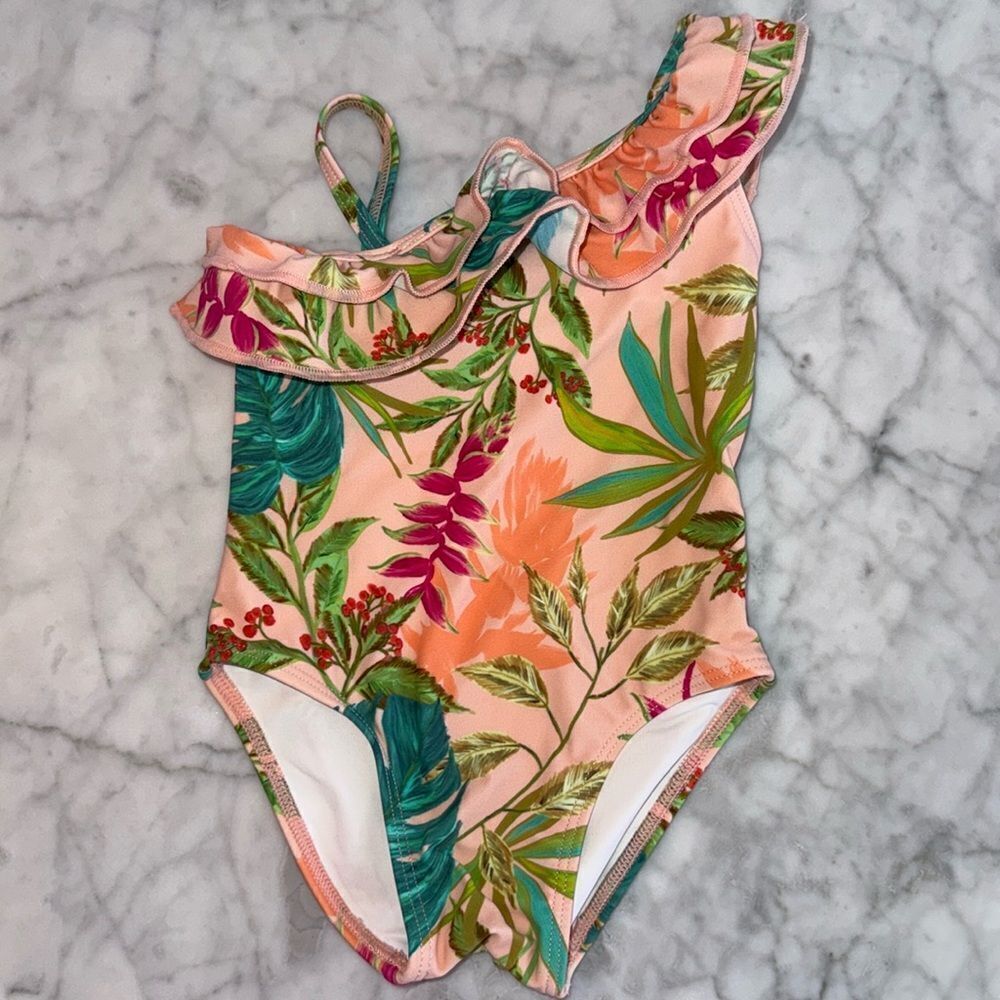 NWOT PATBO ONE SHOULDER SWIMSUIT 12/18M